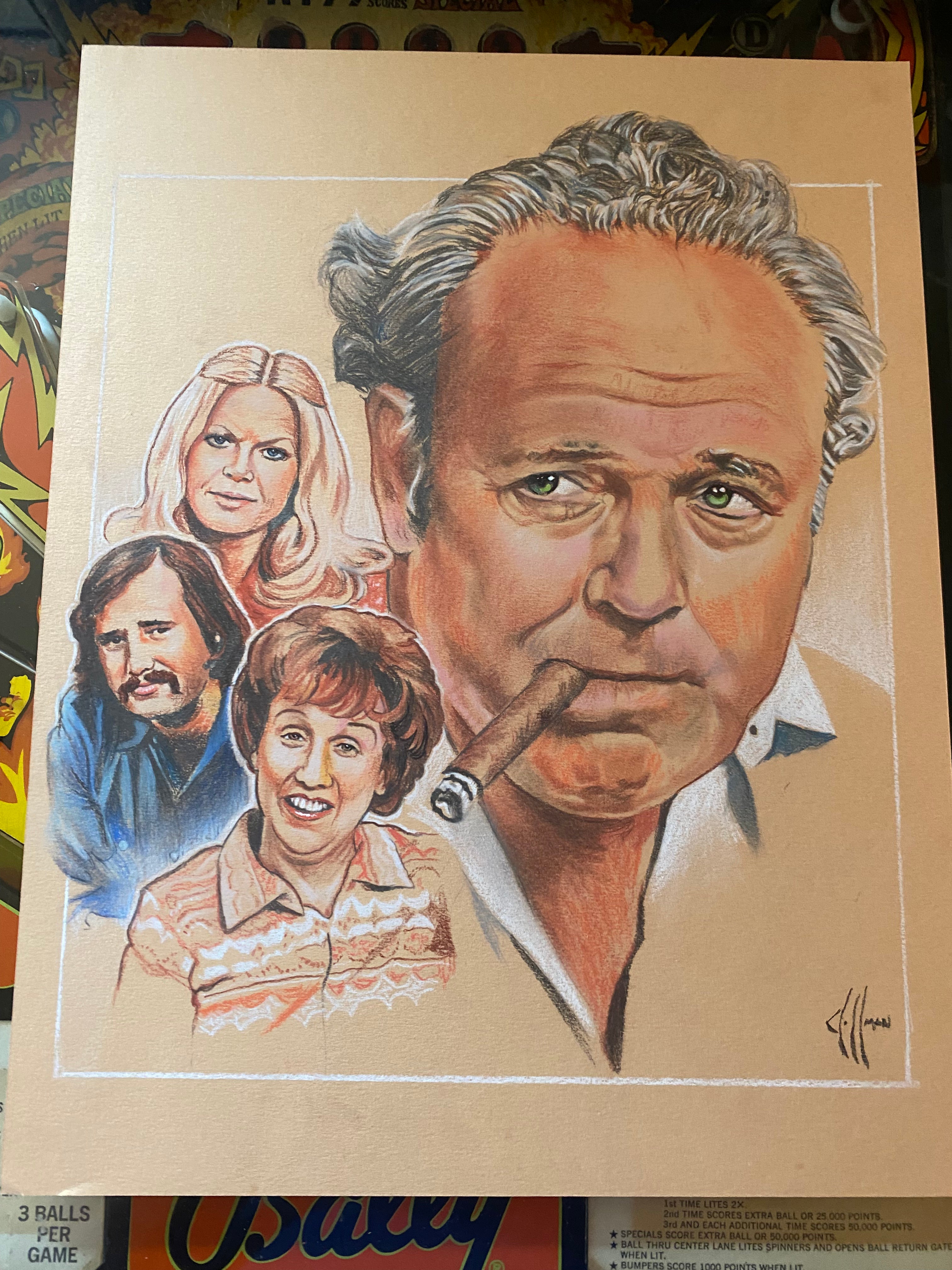 All in the Family ORIGINAL Drawing