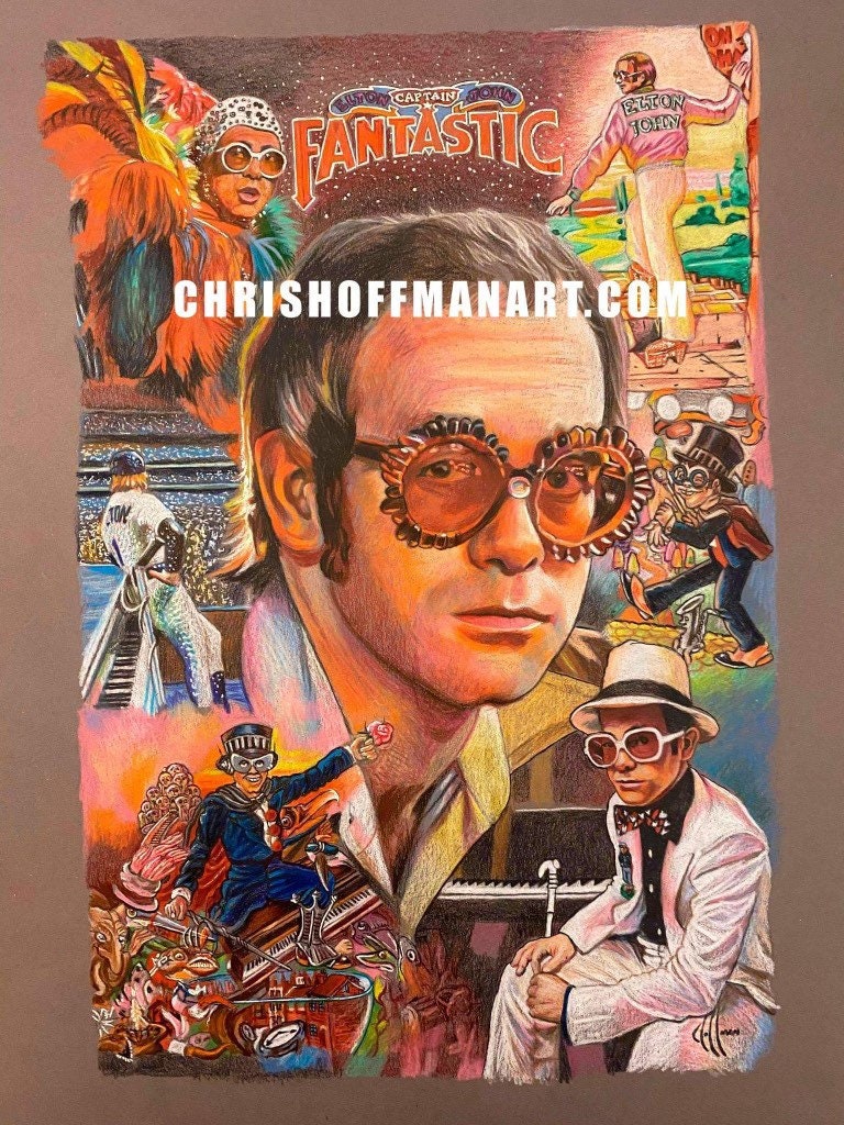 Elton John Collage Wall Art