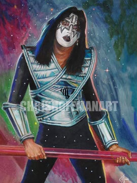 Ace Frehley of KISS Spaceman 50 Year Wall Art
